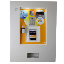 Wall mounted dispenser of tokens and/or cards