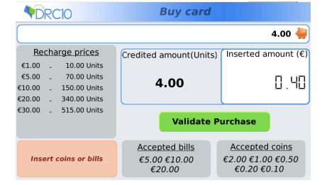 Cartadis - Card dispenser for the payment of copies and prints - buy card