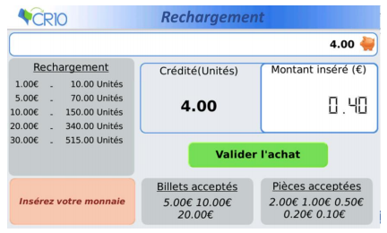 Cartadis - Distributeur de cartes, création et rechargement de comptes pour le paiement des copies et impressions - cr10 recharge