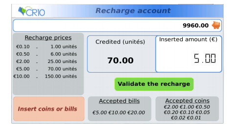 reload of Gespage accounts