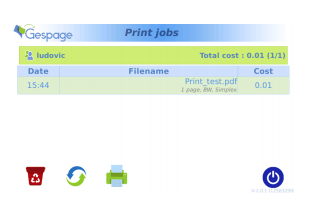 Gaspage print jobs